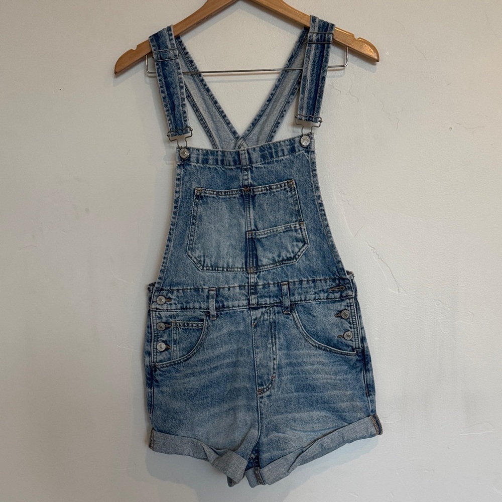 We The Free Blue Denim Overalls